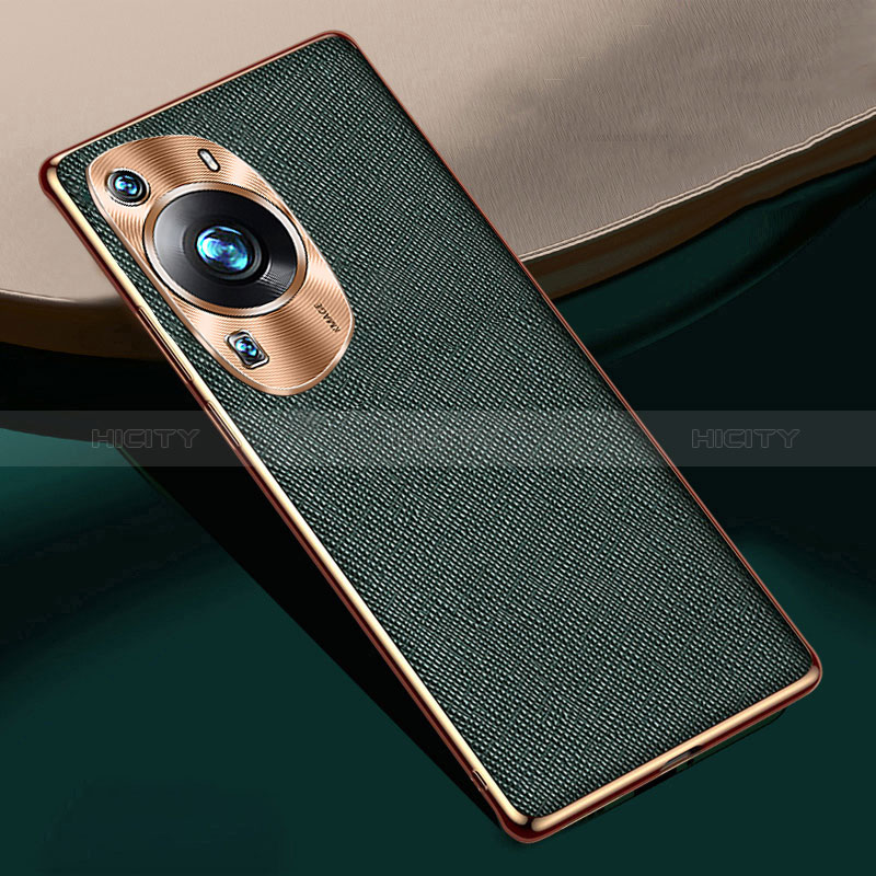 Custodia Lusso Pelle Cover S02 per Huawei P60 Pro Verde