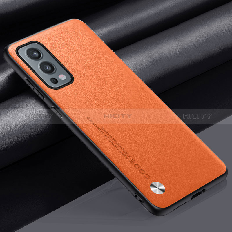 Custodia Lusso Pelle Cover S02 per OnePlus Nord 2 5G Arancione