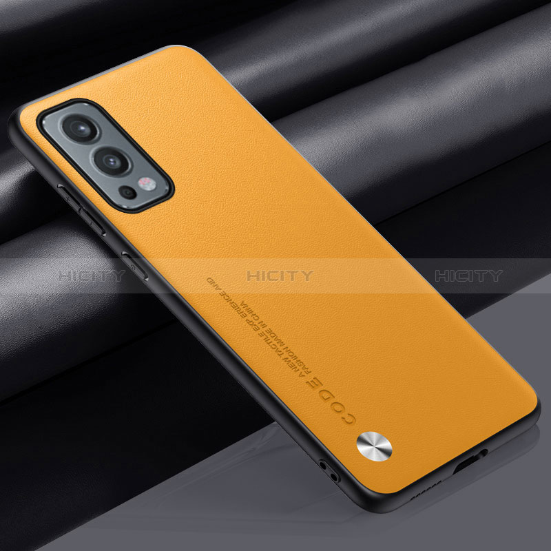 Custodia Lusso Pelle Cover S02 per OnePlus Nord 2 5G Giallo