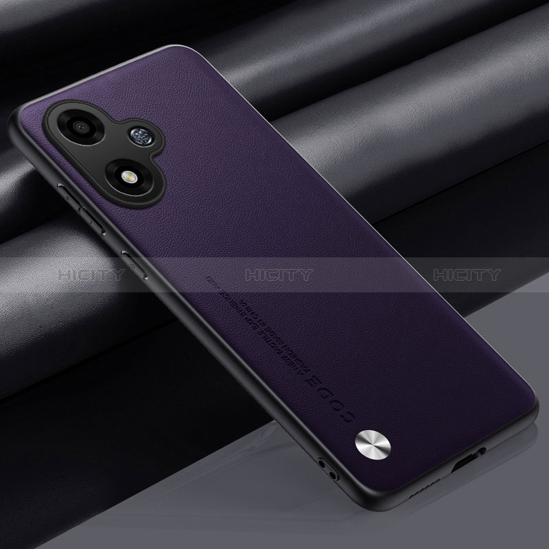 Custodia Lusso Pelle Cover S02 per Oppo A2m 5G Viola