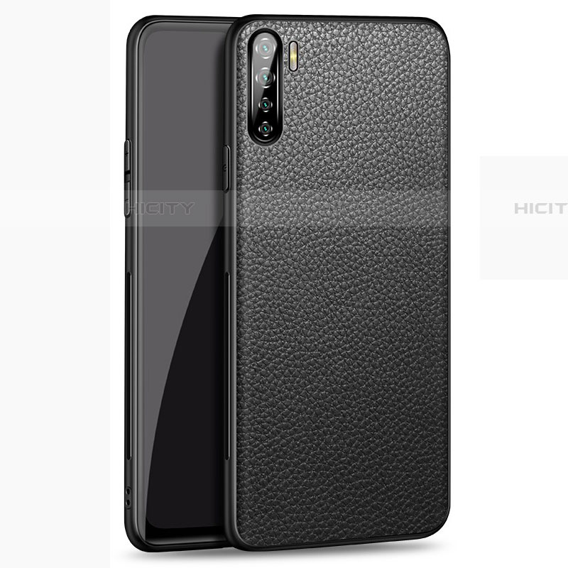 Custodia Lusso Pelle Cover S02 per Oppo A91 Nero