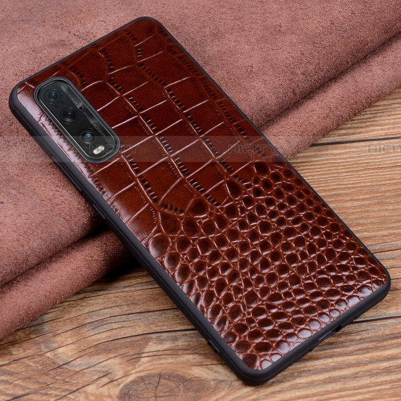 Custodia Lusso Pelle Cover S02 per Oppo Find X2 Marrone