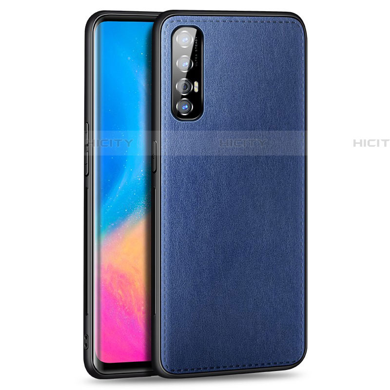 Custodia Lusso Pelle Cover S02 per Oppo Reno3 Pro Blu