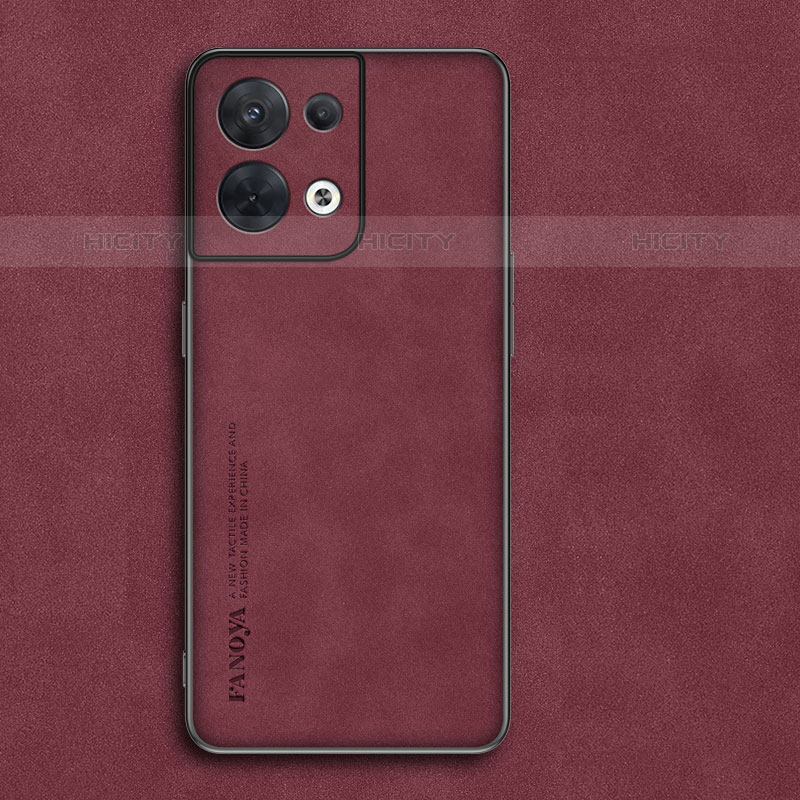 Custodia Lusso Pelle Cover S02 per Oppo Reno8 Pro 5G Rosso