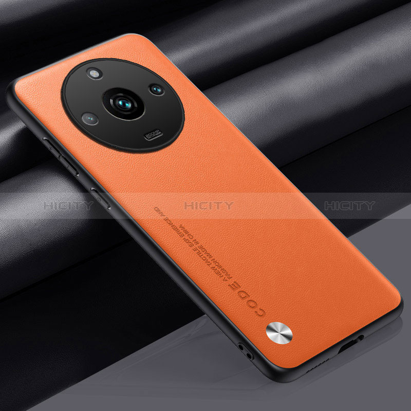 Custodia Lusso Pelle Cover S02 per Realme 11 Pro 5G Arancione