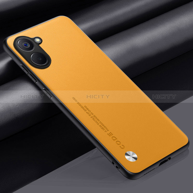 Custodia Lusso Pelle Cover S02 per Realme V30t 5G Giallo