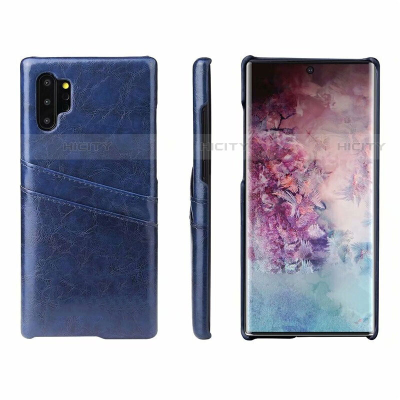 Custodia Lusso Pelle Cover S02 per Samsung Galaxy Note 10 Plus Blu