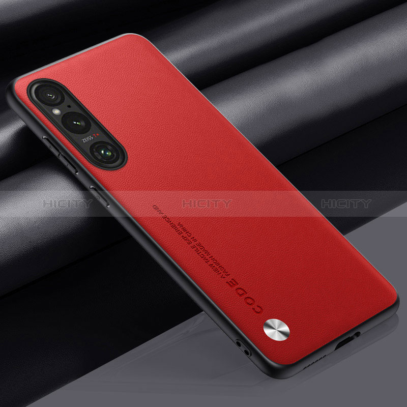 Custodia Lusso Pelle Cover S02 per Sony Xperia 1 V Rosso