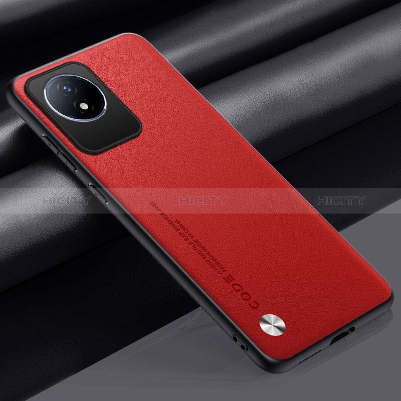 Custodia Lusso Pelle Cover S02 per Vivo Y11 (2023) Rosso