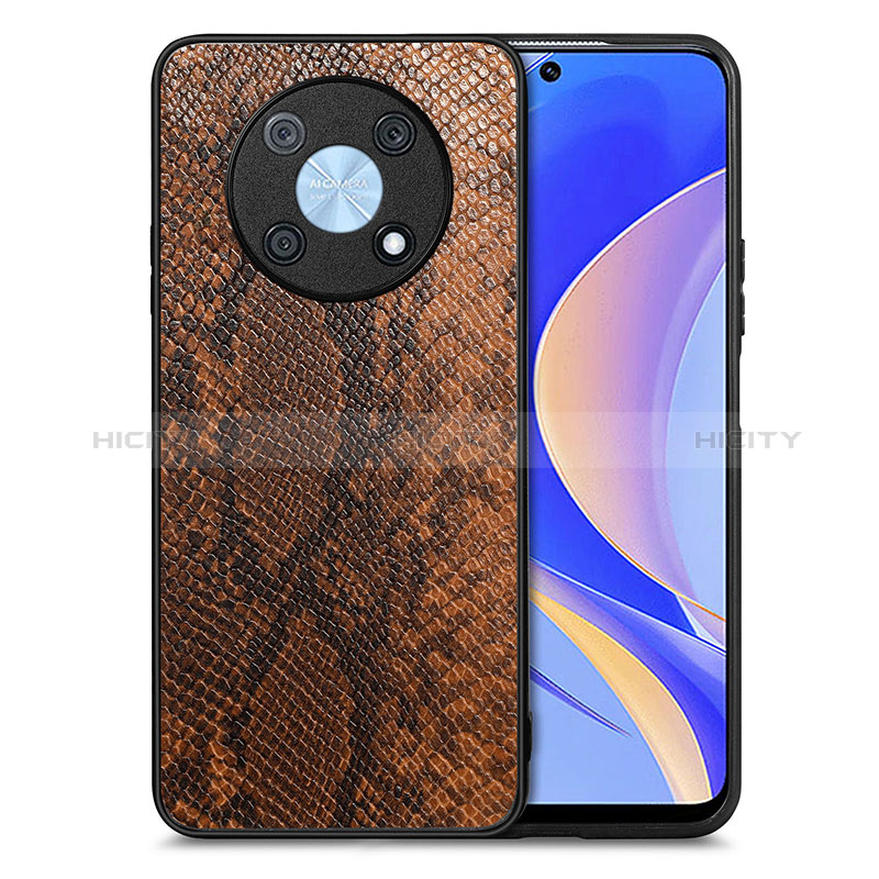 Custodia Lusso Pelle Cover S02D per Huawei Enjoy 50 Pro Marrone