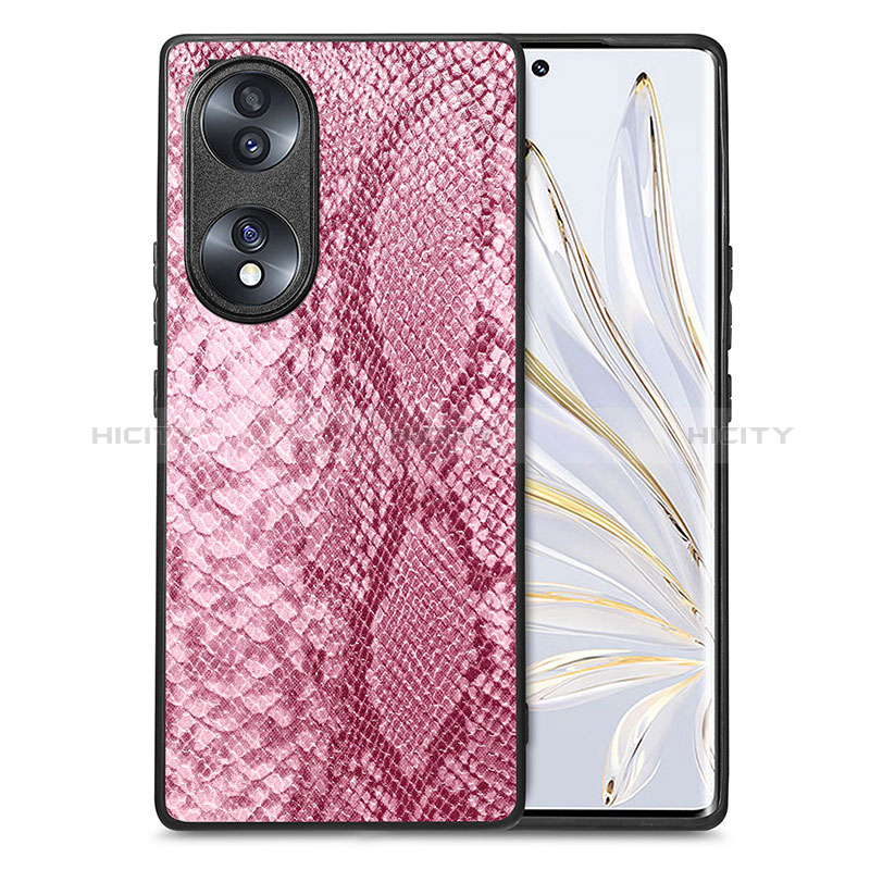 Custodia Lusso Pelle Cover S02D per Huawei Honor 70 5G Rosa Caldo