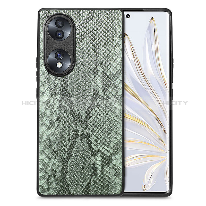 Custodia Lusso Pelle Cover S02D per Huawei Honor 70 5G Verde