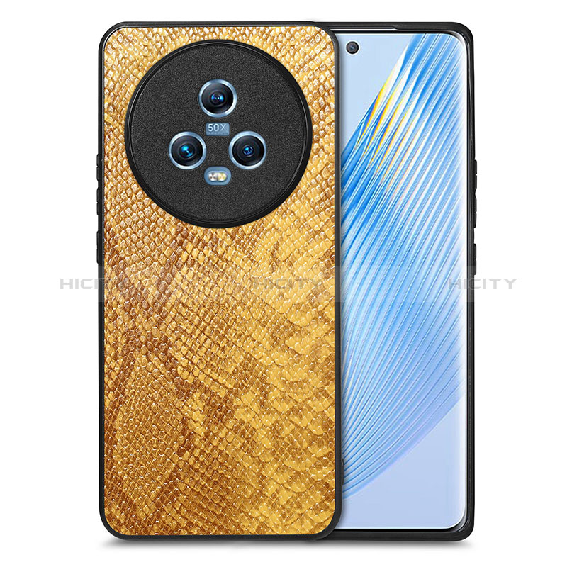 Custodia Lusso Pelle Cover S02D per Huawei Honor Magic5 5G Giallo