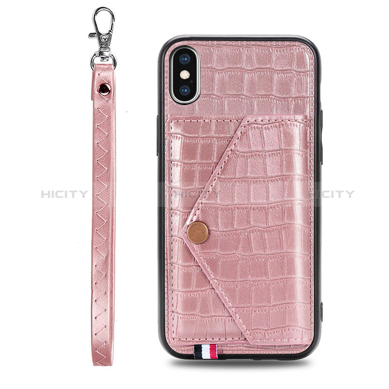 Custodia Lusso Pelle Cover S02D per Samsung Galaxy A11 Oro Rosa