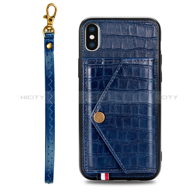 Custodia Lusso Pelle Cover S02D per Samsung Galaxy M11 Blu