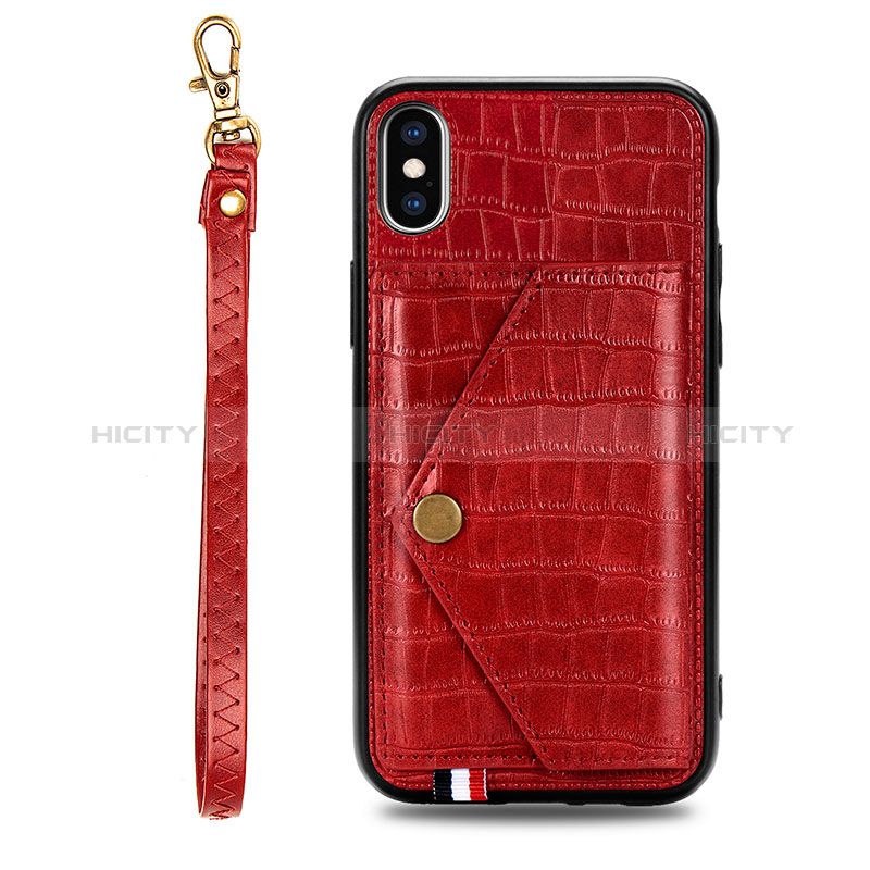 Custodia Lusso Pelle Cover S02D per Samsung Galaxy M11 Rosso