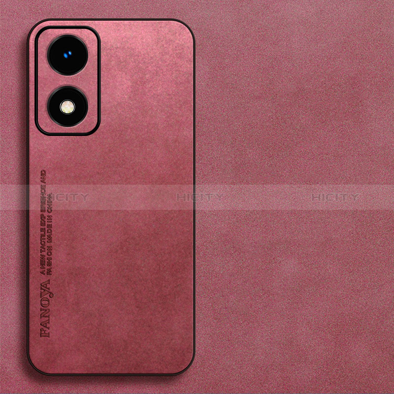 Custodia Lusso Pelle Cover S03 per Oppo A2x 5G Rosso