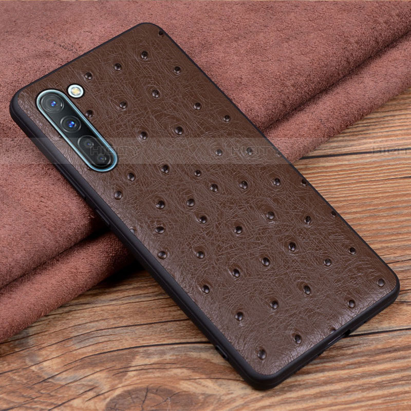 Custodia Lusso Pelle Cover S03 per Oppo Find X2 Lite Marrone