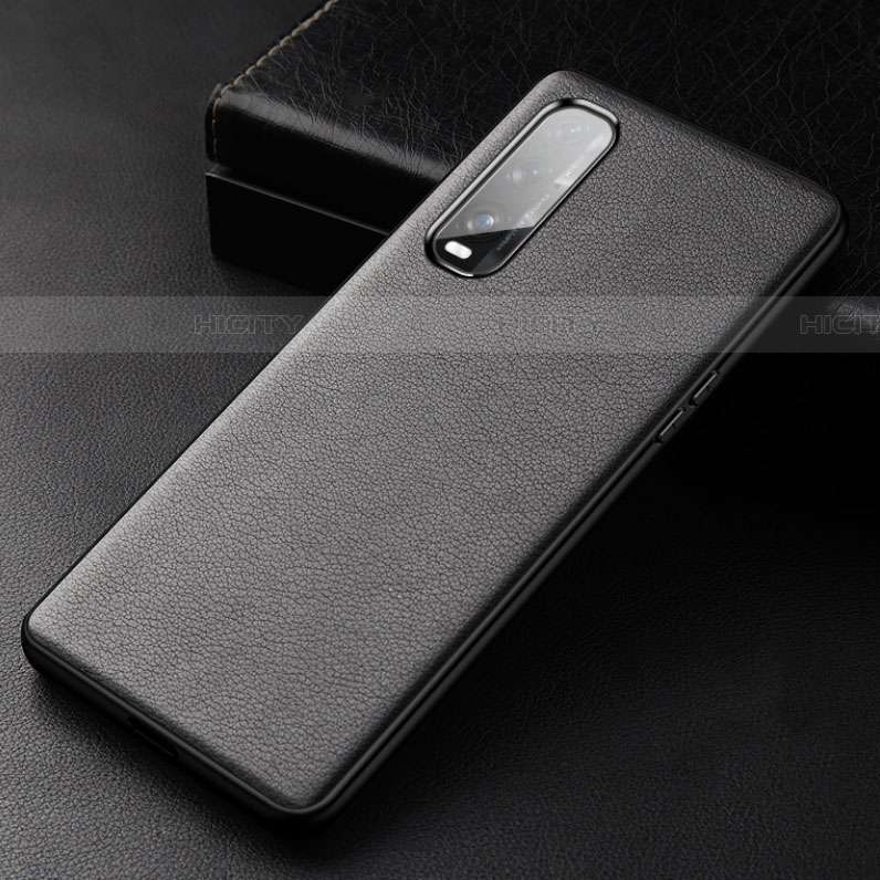 Custodia Lusso Pelle Cover S03 per Oppo Find X2 Nero