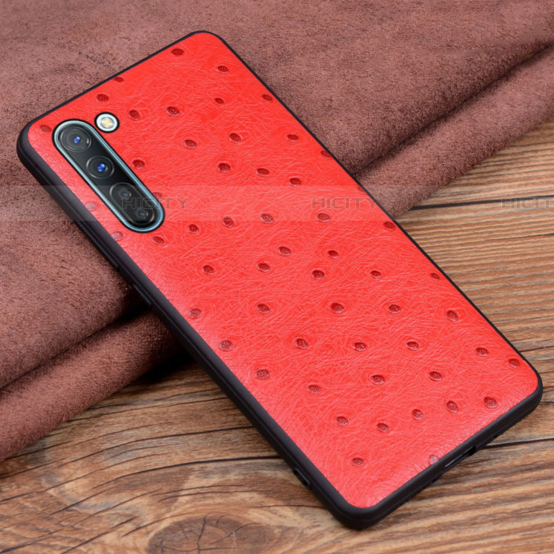 Custodia Lusso Pelle Cover S03 per Oppo Reno3 Rosso