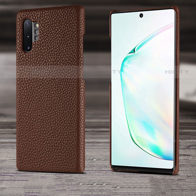 Custodia Lusso Pelle Cover S03 per Samsung Galaxy Note 10 Plus Marrone