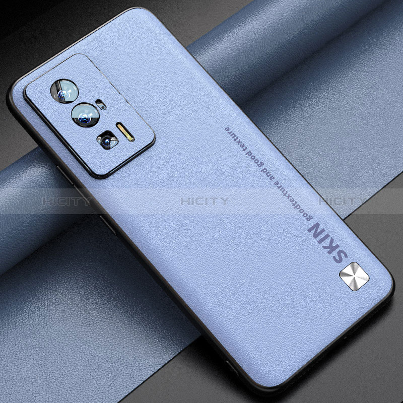 Custodia Lusso Pelle Cover S03 per Xiaomi Poco F5 Pro 5G Azzurro