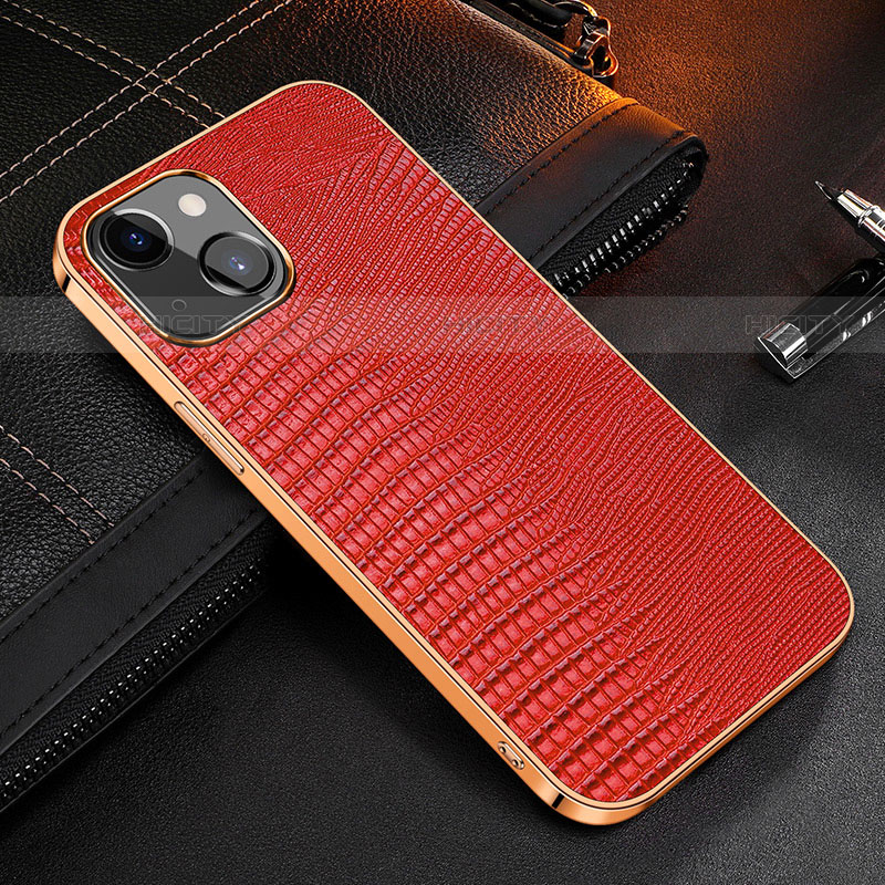 Custodia Lusso Pelle Cover S04 per Apple iPhone 13 Rosso