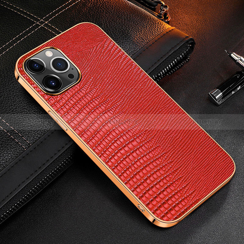 Custodia Lusso Pelle Cover S04 per Apple iPhone 14 Pro Rosso