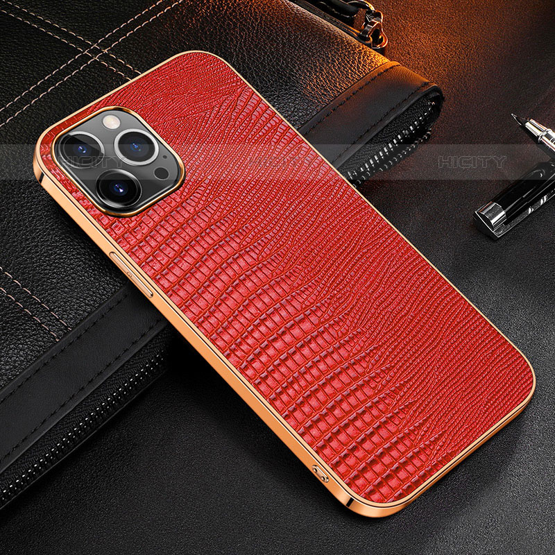 Custodia Lusso Pelle Cover S04 per Apple iPhone 15 Pro Rosso