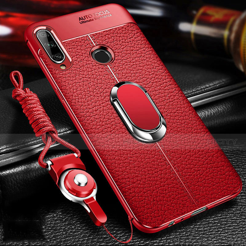 Custodia Lusso Pelle Cover S04 per Huawei Enjoy 10 Plus Rosso