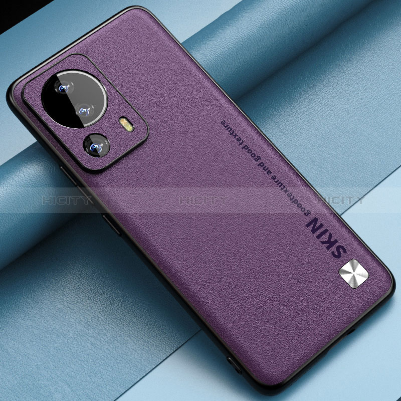 Custodia Lusso Pelle Cover S04 per Xiaomi Civi 2 5G Viola