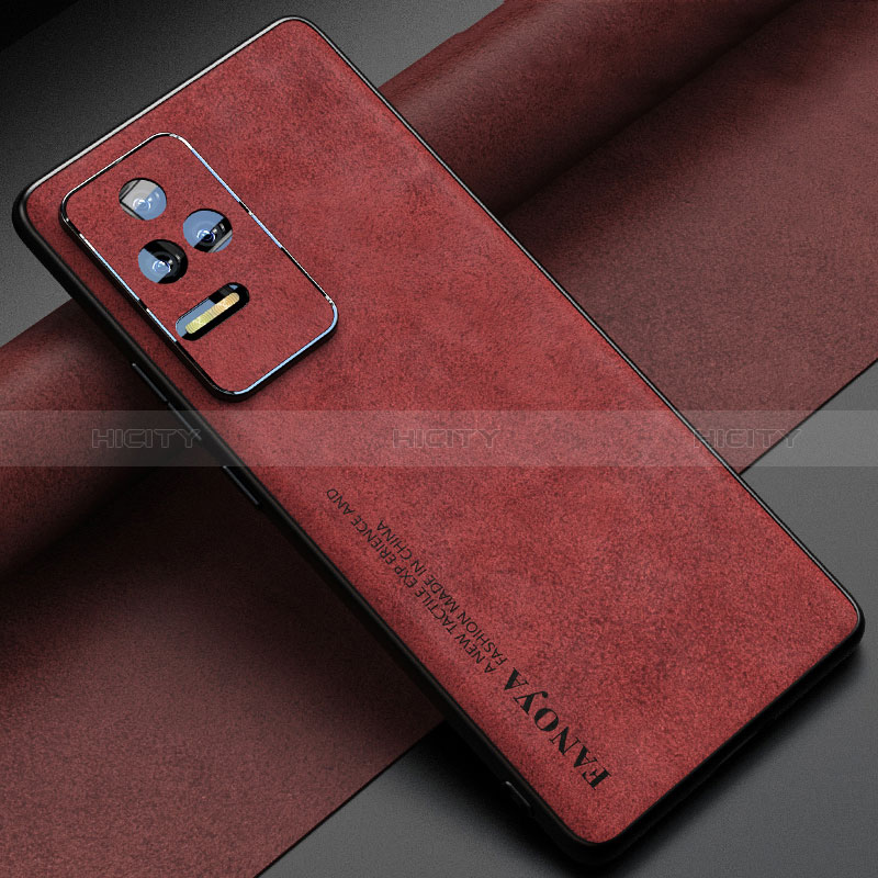 Custodia Lusso Pelle Cover S04 per Xiaomi Redmi K50 5G Rosso