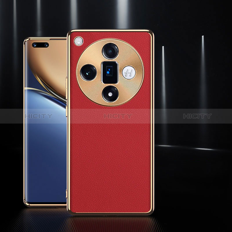 Custodia Lusso Pelle Cover S05 per Oppo Find X7 5G Rosso