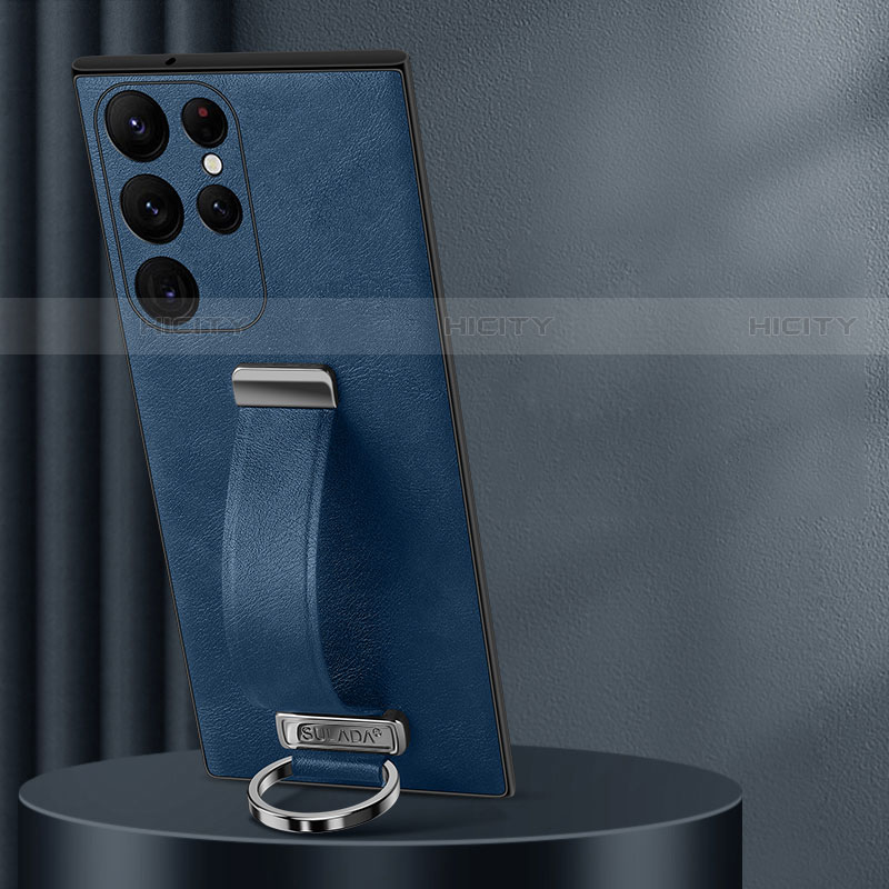 Custodia Lusso Pelle Cover S05 per Samsung Galaxy S23 Ultra 5G Blu