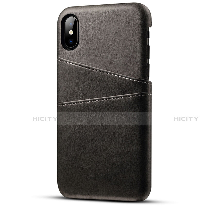 Custodia Lusso Pelle Cover S06 per Apple iPhone Xs Nero