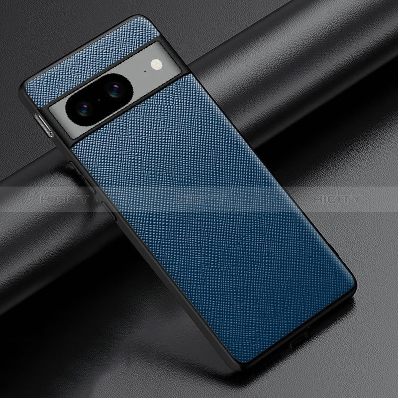 Custodia Lusso Pelle Cover S06 per Google Pixel 8 5G Blu