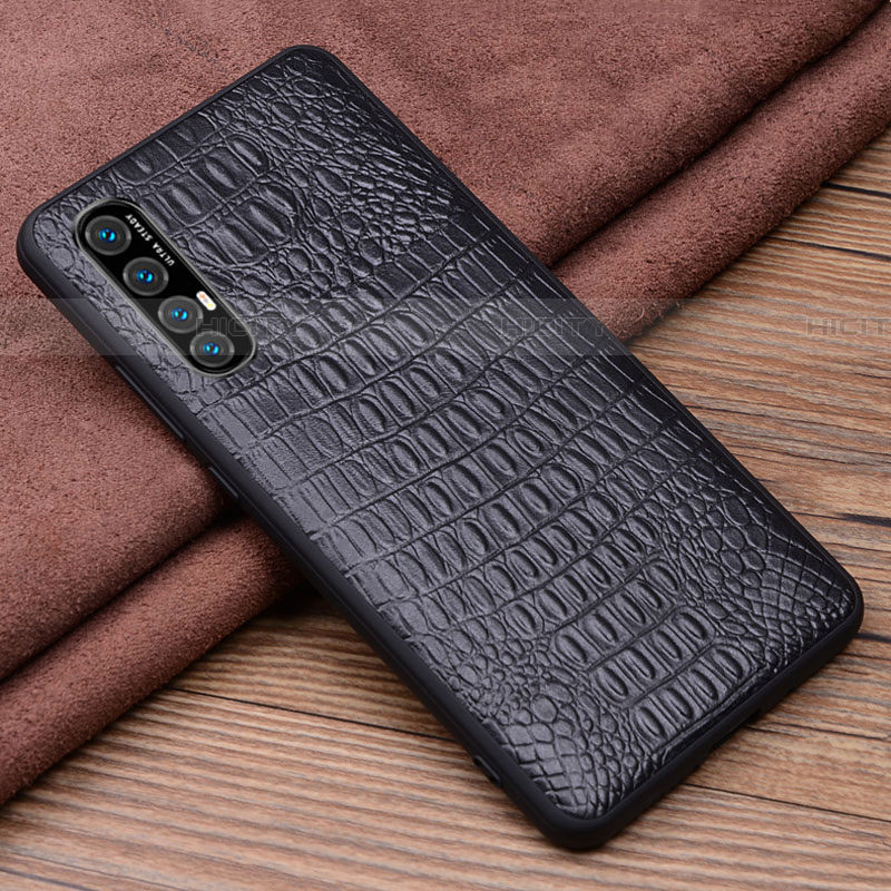 Custodia Lusso Pelle Cover S06 per Oppo Reno3 Pro Nero