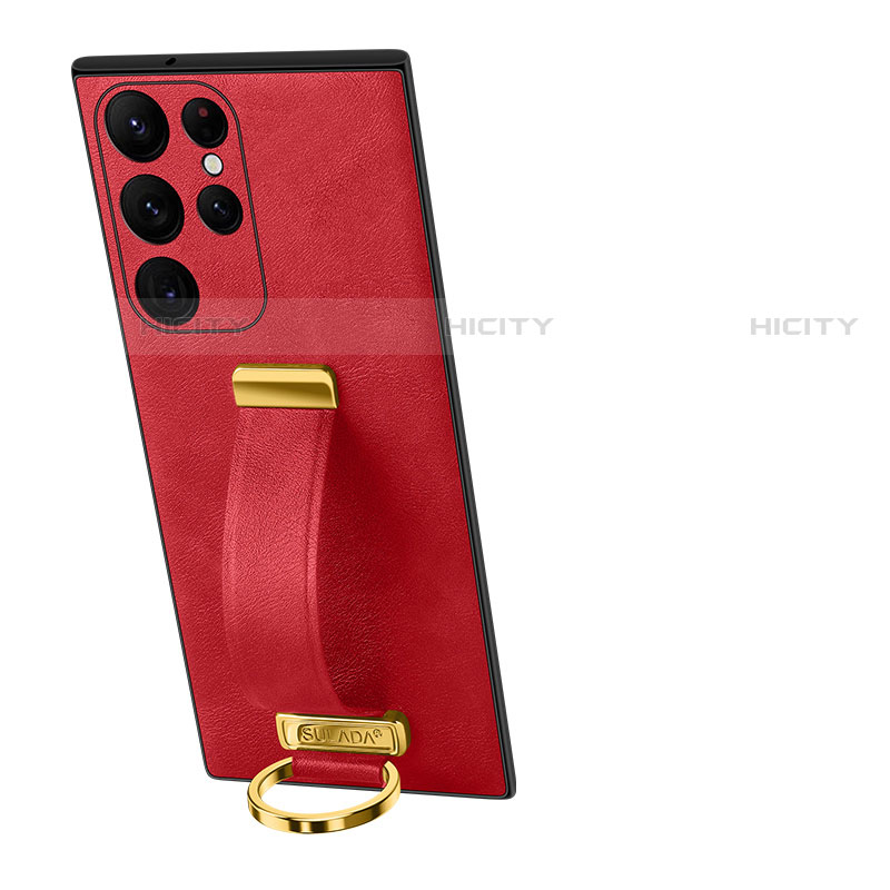 Custodia Lusso Pelle Cover S06 per Samsung Galaxy S22 Ultra 5G Rosso