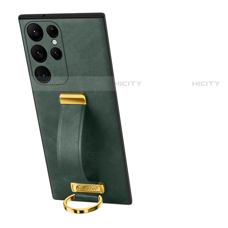 Custodia Lusso Pelle Cover S06 per Samsung Galaxy S22 Ultra 5G Verde