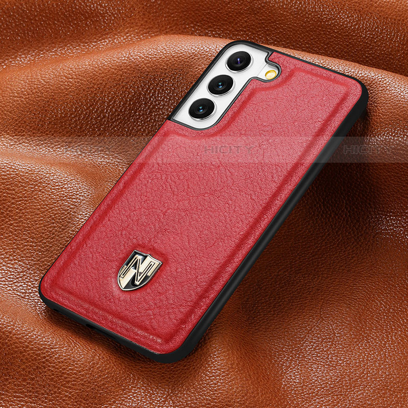 Custodia Lusso Pelle Cover S06D per Samsung Galaxy S22 5G Rosso