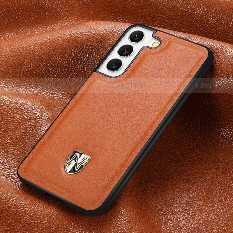 Custodia Lusso Pelle Cover S06D per Samsung Galaxy S23 5G Arancione