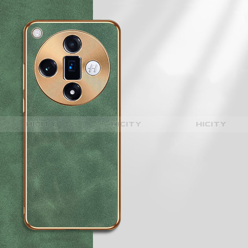 Custodia Lusso Pelle Cover S07 per Oppo Find X7 5G Verde