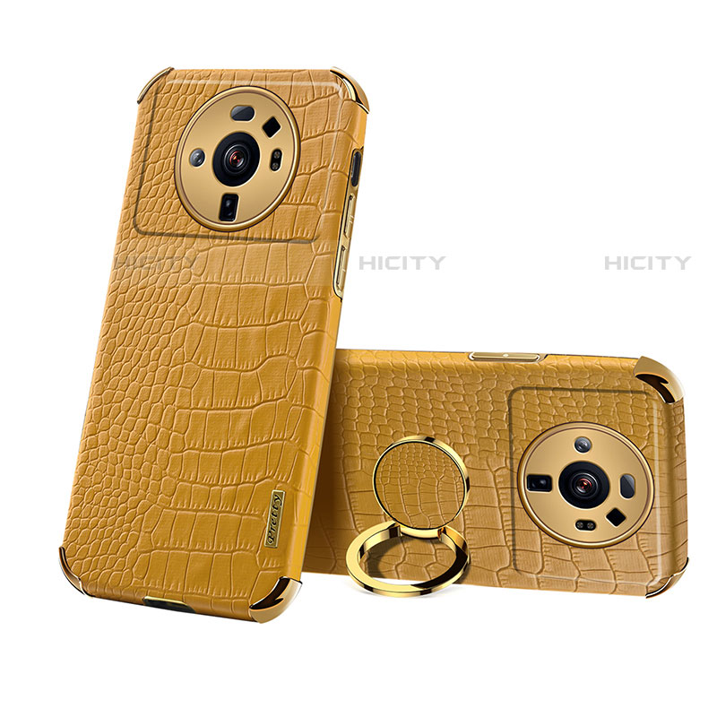 Custodia Lusso Pelle Cover S07 per Xiaomi Mi 12 Ultra 5G Giallo