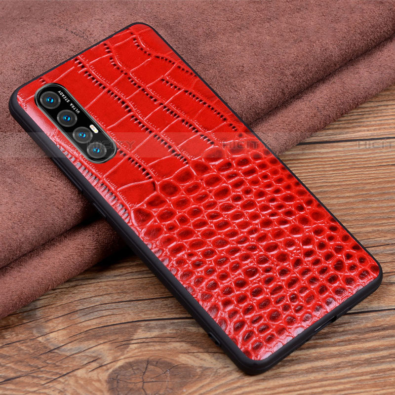 Custodia Lusso Pelle Cover S08 per Oppo Reno3 Pro Rosso