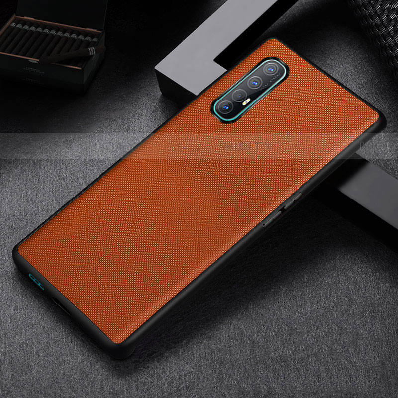 Custodia Lusso Pelle Cover S09 per Oppo Find X2 Neo Arancione