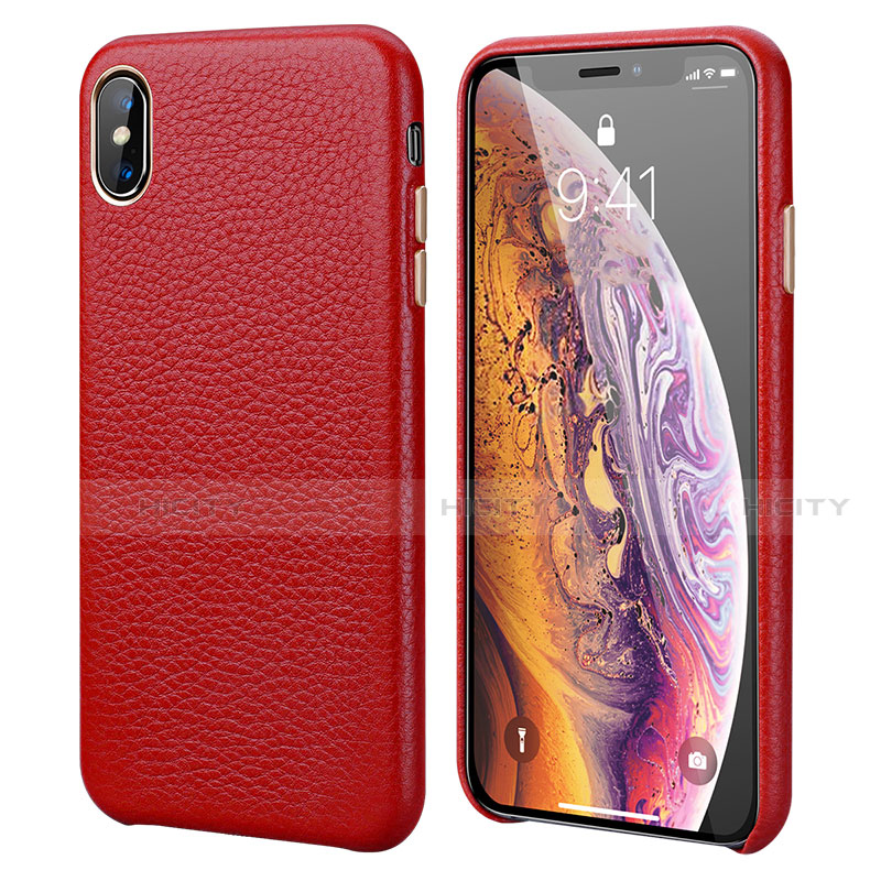 Custodia Lusso Pelle Cover S14 per Apple iPhone Xs Rosso