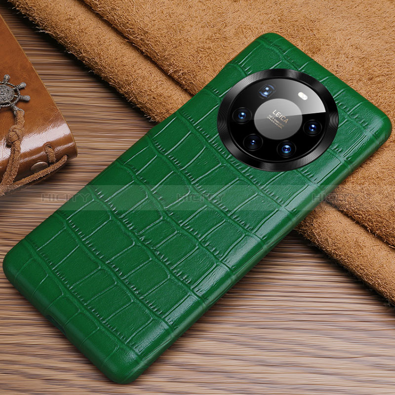 Custodia Lusso Pelle Cover ST3 per Huawei Mate 40 Pro+ Plus Verde