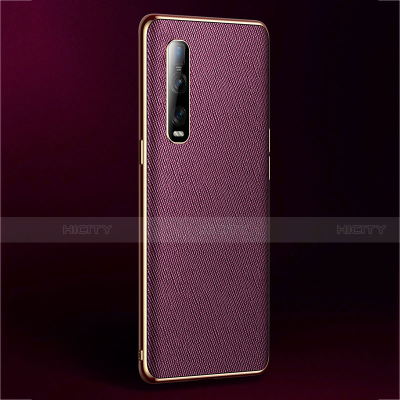 Custodia Lusso Pelle Cover U02 per Oppo Find X2 Pro Rosso Rosa