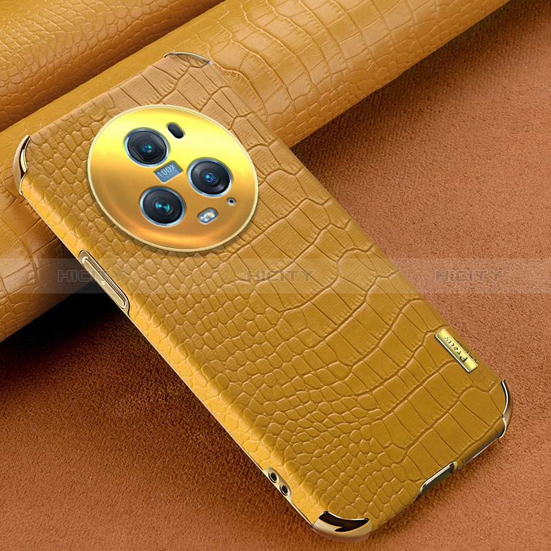 Custodia Lusso Pelle Cover XD1 per Huawei Honor Magic5 Pro 5G Giallo