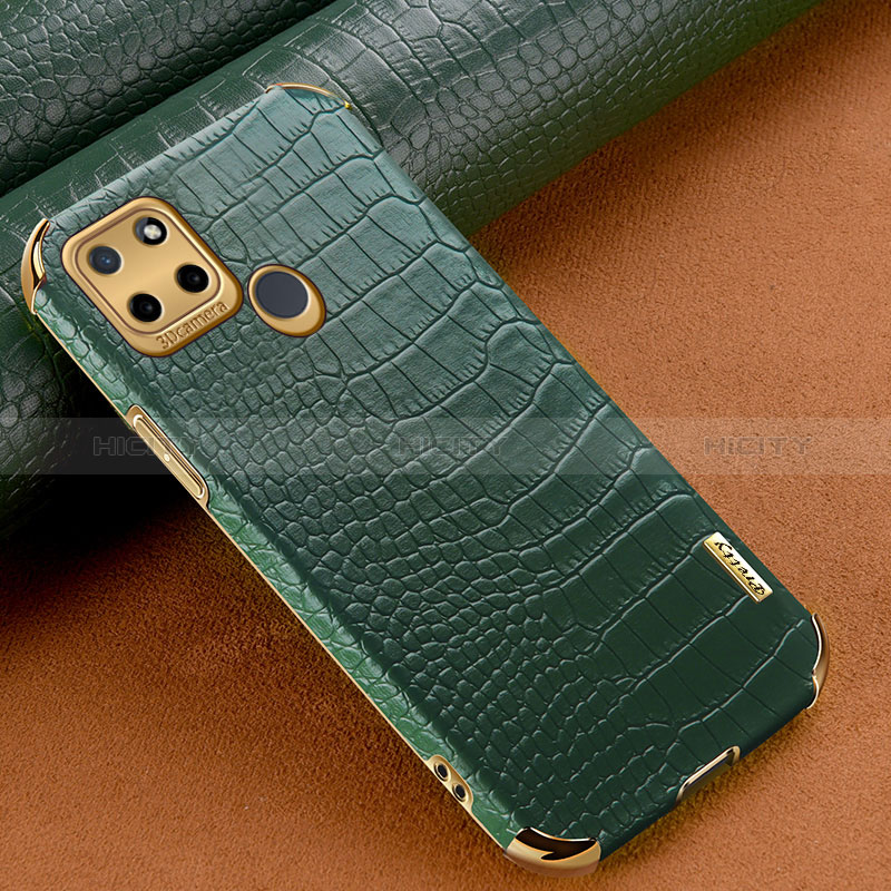 Custodia Lusso Pelle Cover XD1 per Realme C25Y India Verde